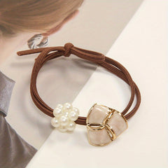 Faux Pearl Hair Rope Ponytail Holder Hair Accessories
