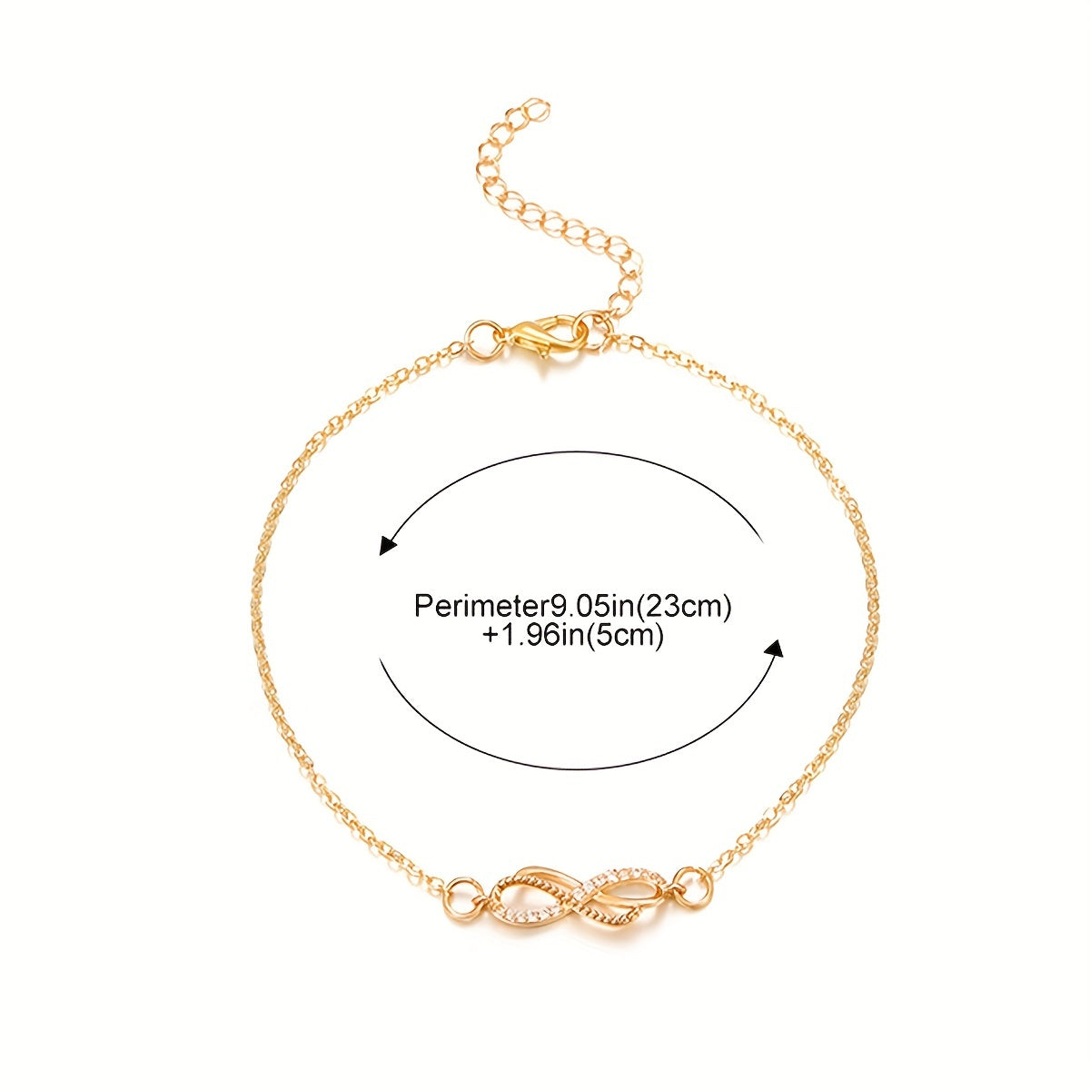 8 Shaped Chain Anklet Minimalist Ankle Bracelet for Women Girls