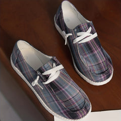 Women's Plaid Canvas Shoes Casual Low Top Sneakers