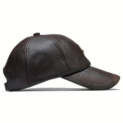 Men's PU Leather Baseball Cap Sun Hat