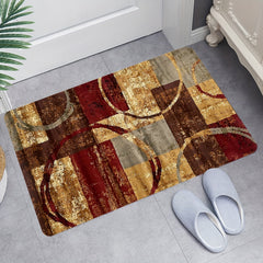 Vintage Circle PVC Floor Mat Soft Geometric Area Rug
