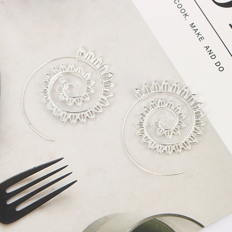 Leaf Spiral Personality Earrings
