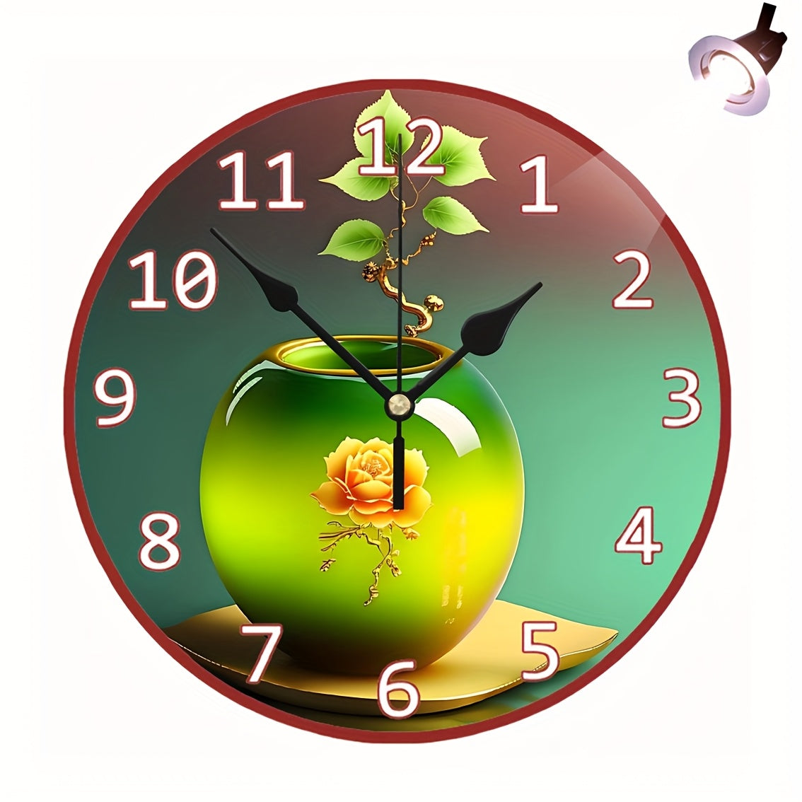 Decorative Round Wall Clock 2D Quartz Silent Desk Clock