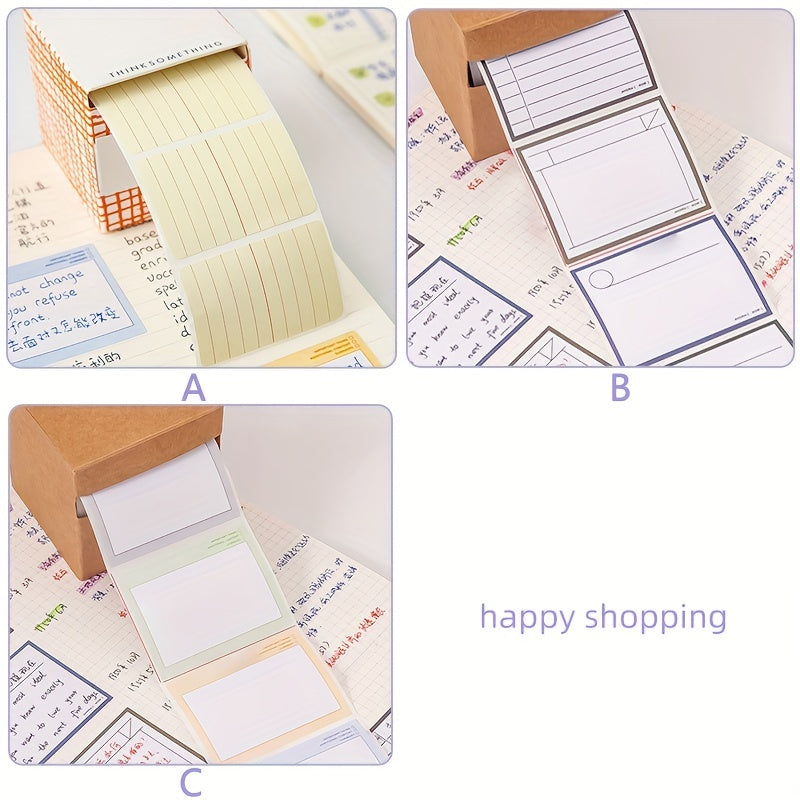 250 Sheets Pull Out Scroll Label Sticky Notes Tearable Memo Blank Tag Stickers