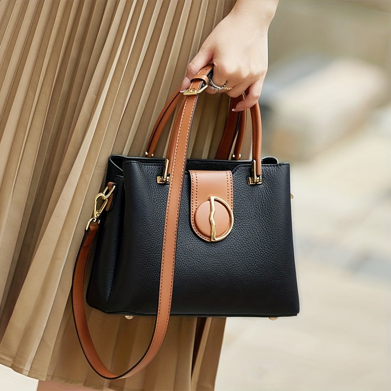 ZOOLER Buckle Decor Handbag Leather Crossbody Bag Women's