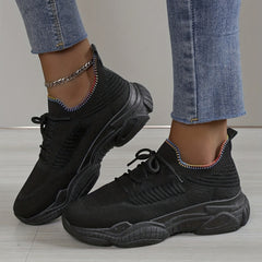 Women's Lace-Up Running Shoes Breathable Outdoor Sneakers
