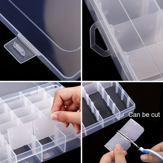 3 Pack 36 Grids Plastic Storage Box Divider Earring Bead Fishing Gear Jewelry