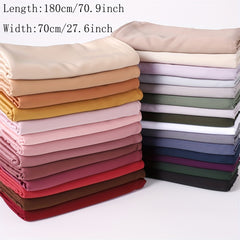Matte Satin Soft Scarf Solid Sunscreen Hijab Turban Shawl Wraps