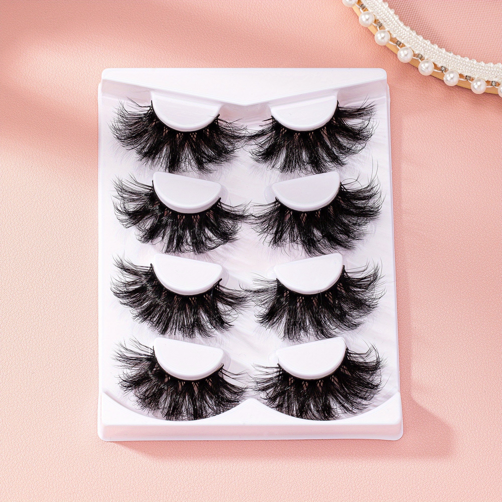 4 Pairs Fluffy Soft Cat Eye Faux Mink Hair False Eyelashes