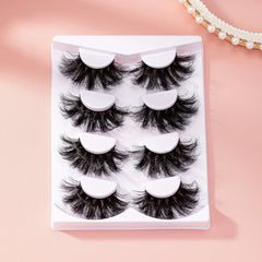 4 Pairs Fluffy Soft Cat Eye Faux Mink Hair False Eyelashes