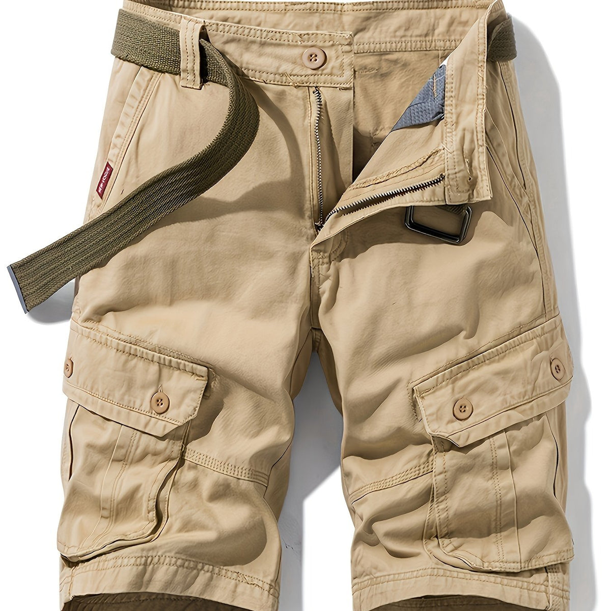 Men's Cotton Drawstring Shorts With Button Pockets for Summer