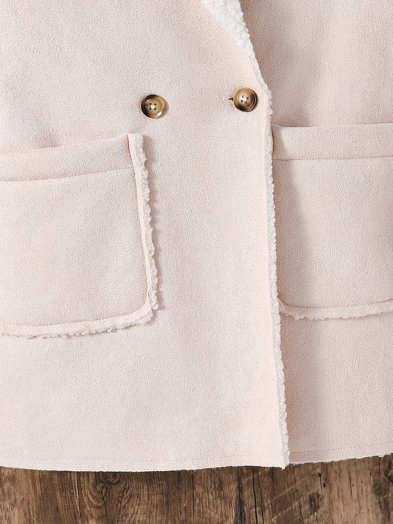 Girls' Winter Coat Fleece Warm Lapel Collar Overcoat