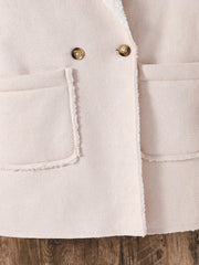 Girls' Winter Coat Fleece Warm Lapel Collar Overcoat