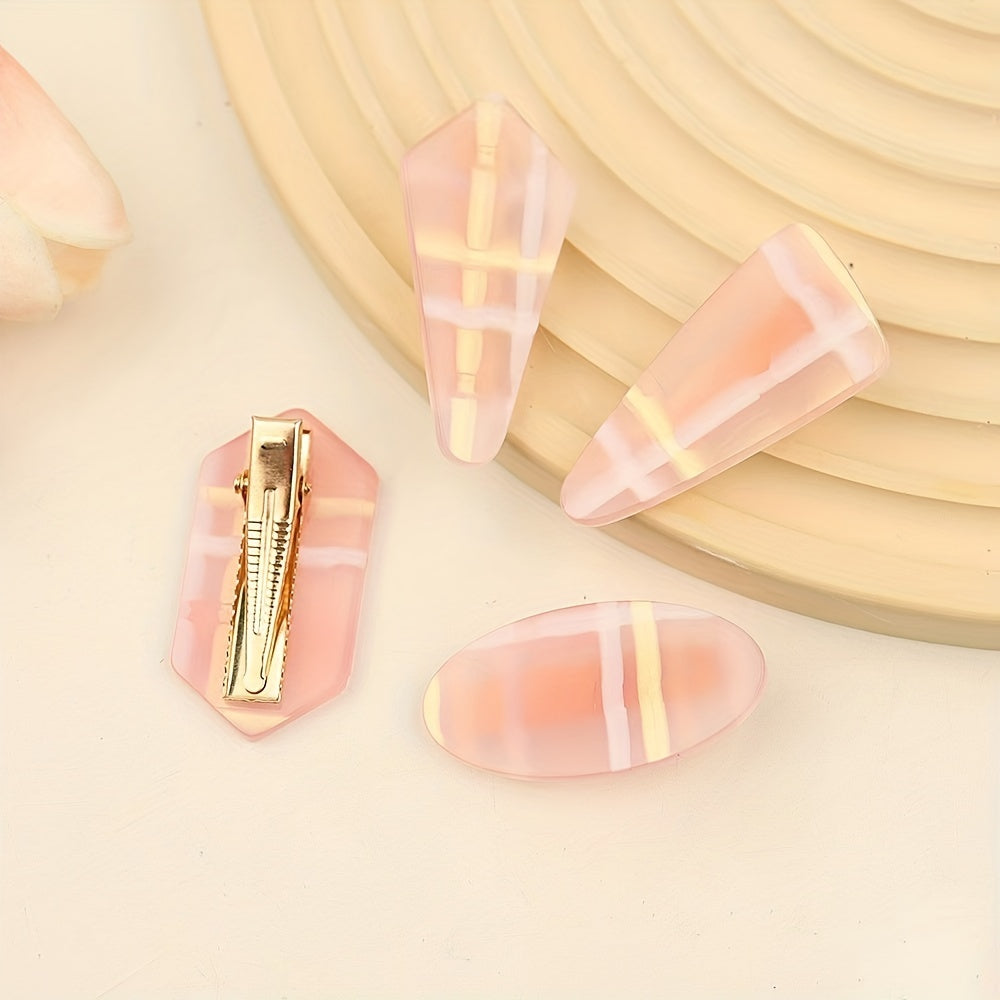 Pink Ellipse Hair Clip Duck Billed Style for Women Girls