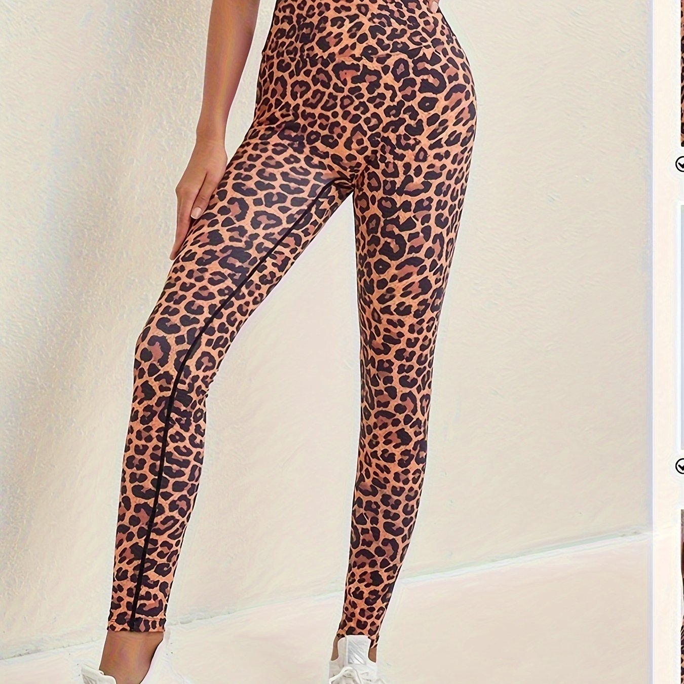 Leopard Print High Waist Workout Leggings For Women