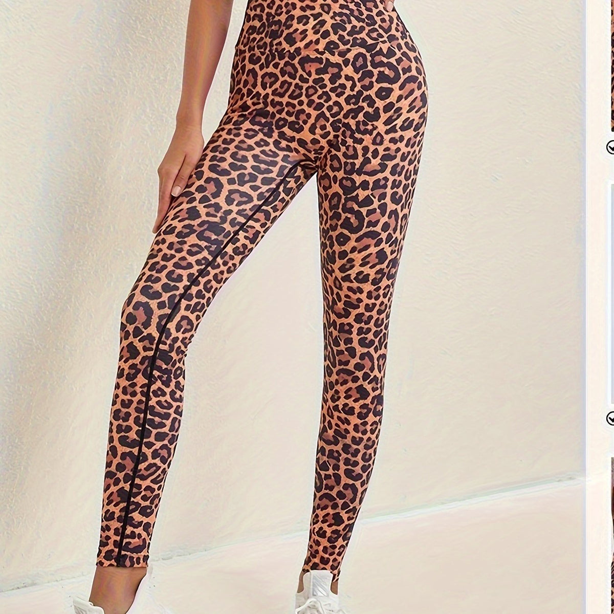 Leopard Print High Waist Workout Leggings For Women