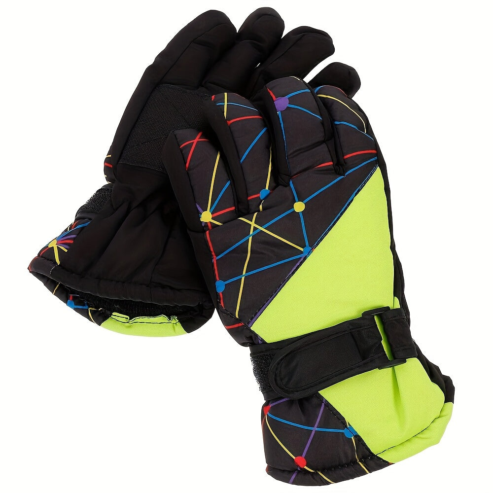 Kids Skiing Gloves Waterproof Windproof Snowboard Gloves