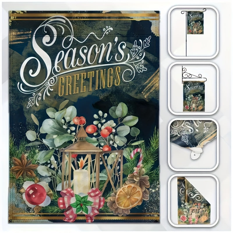 Double Sided Christmas Holiday Garden Flag 12x18in Durable Decor