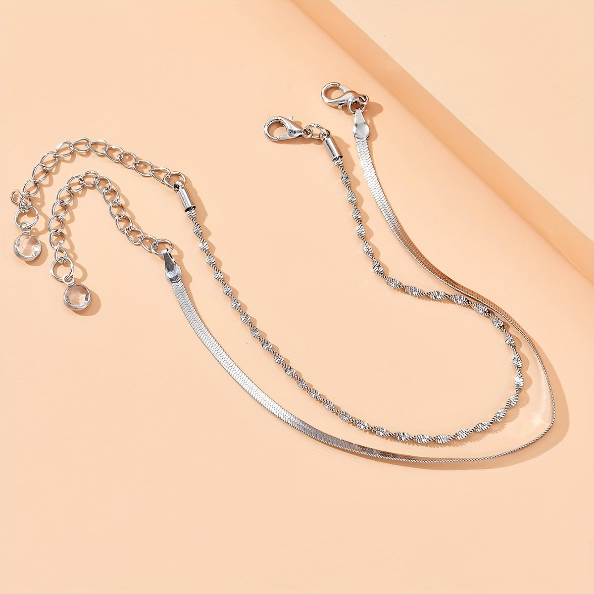 Temperament Chain Anklet Set Dainty Layered Adjustable Foot Chain