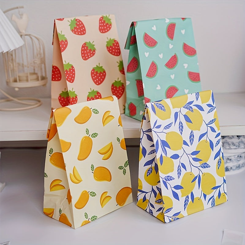 Gift Wrapping Bag Floral Design with Mango and Cherry Pattern