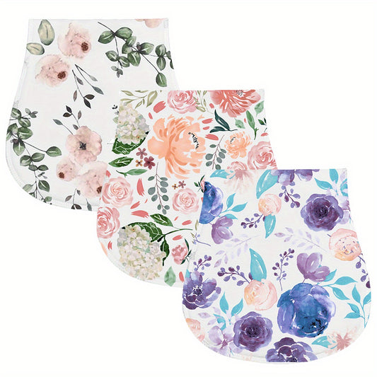 3pcs Baby Sloth Burp Cloths Cotton Absorbent Soft Burping Cloth for Newborns