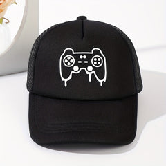 Cartoon Game Console Print Trucker Hat Mesh Baseball Cap