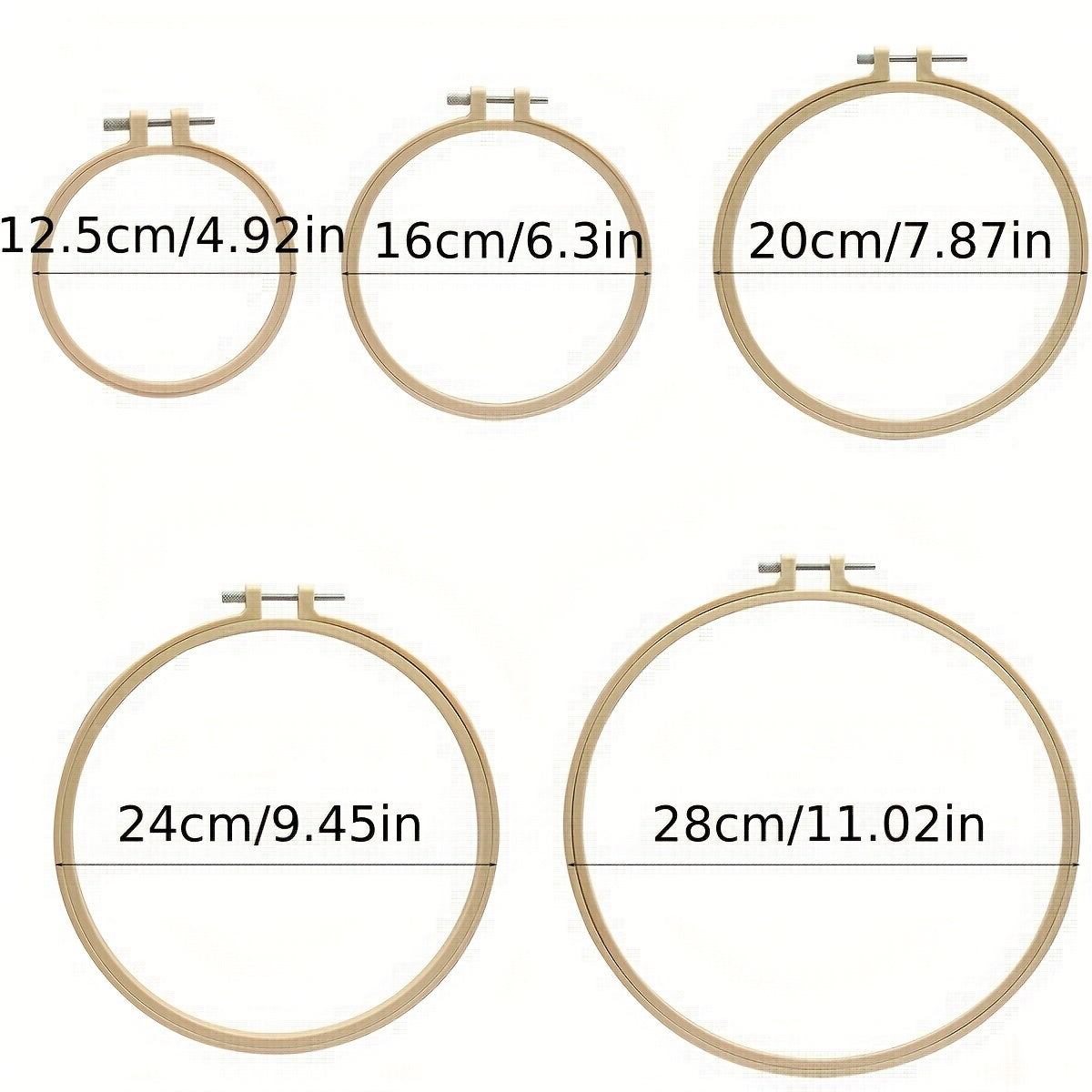 5pcs Plastic Embroidery Hoop Set for Cross Stitch
