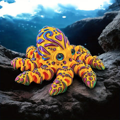 3D Printed Octopus Decor Vibrant ABS Mini Statue for Home Office