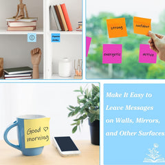 8pcs Sticky Notes Bright Self-adhesive Mini Stickers Random Colors