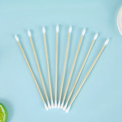 100pcs Long Pet Cotton Swabs Wood Handle Ear Cleaning