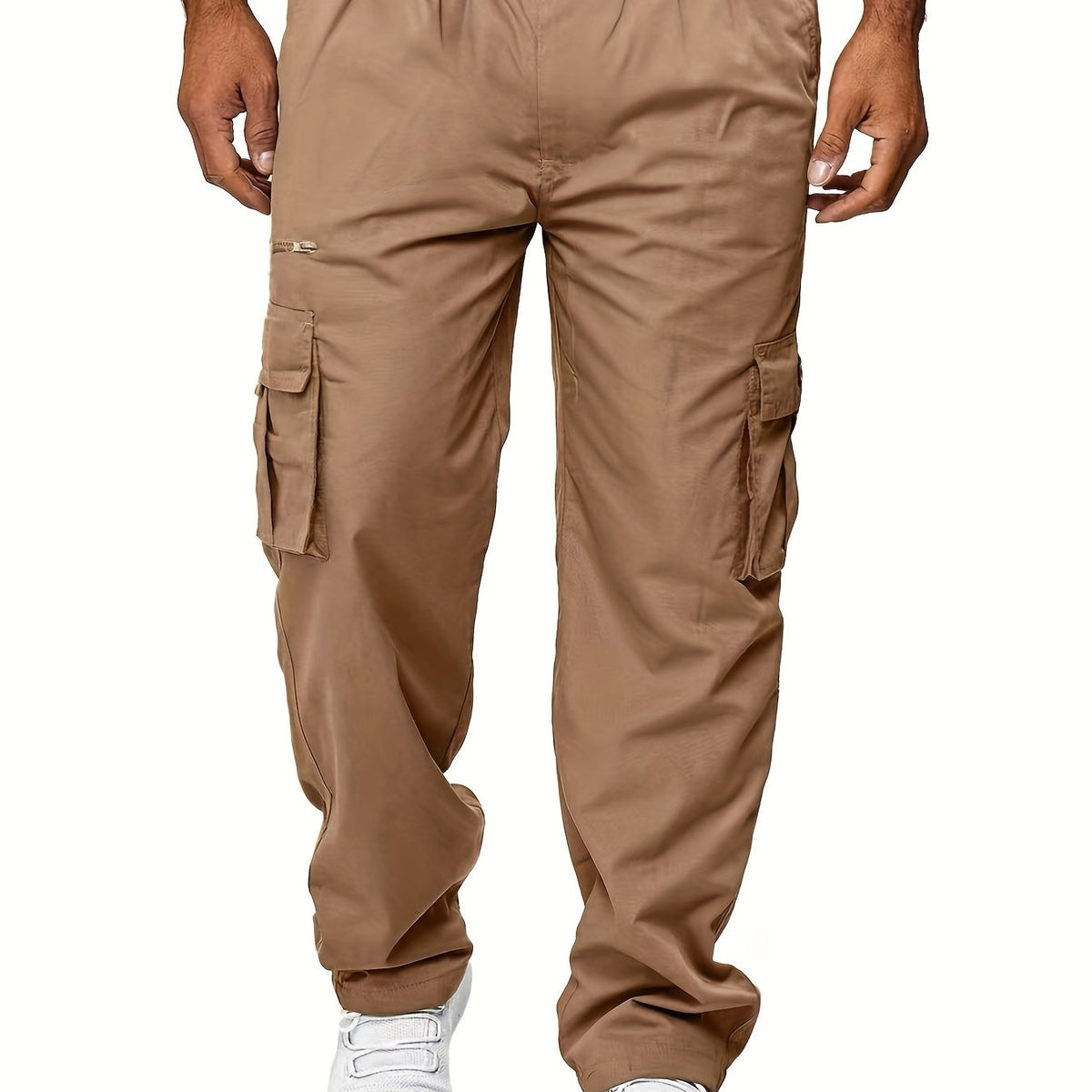 Men's Cargo Work Trousers Thin Relaxed Fit Stretch Combat Jogging Bottoms