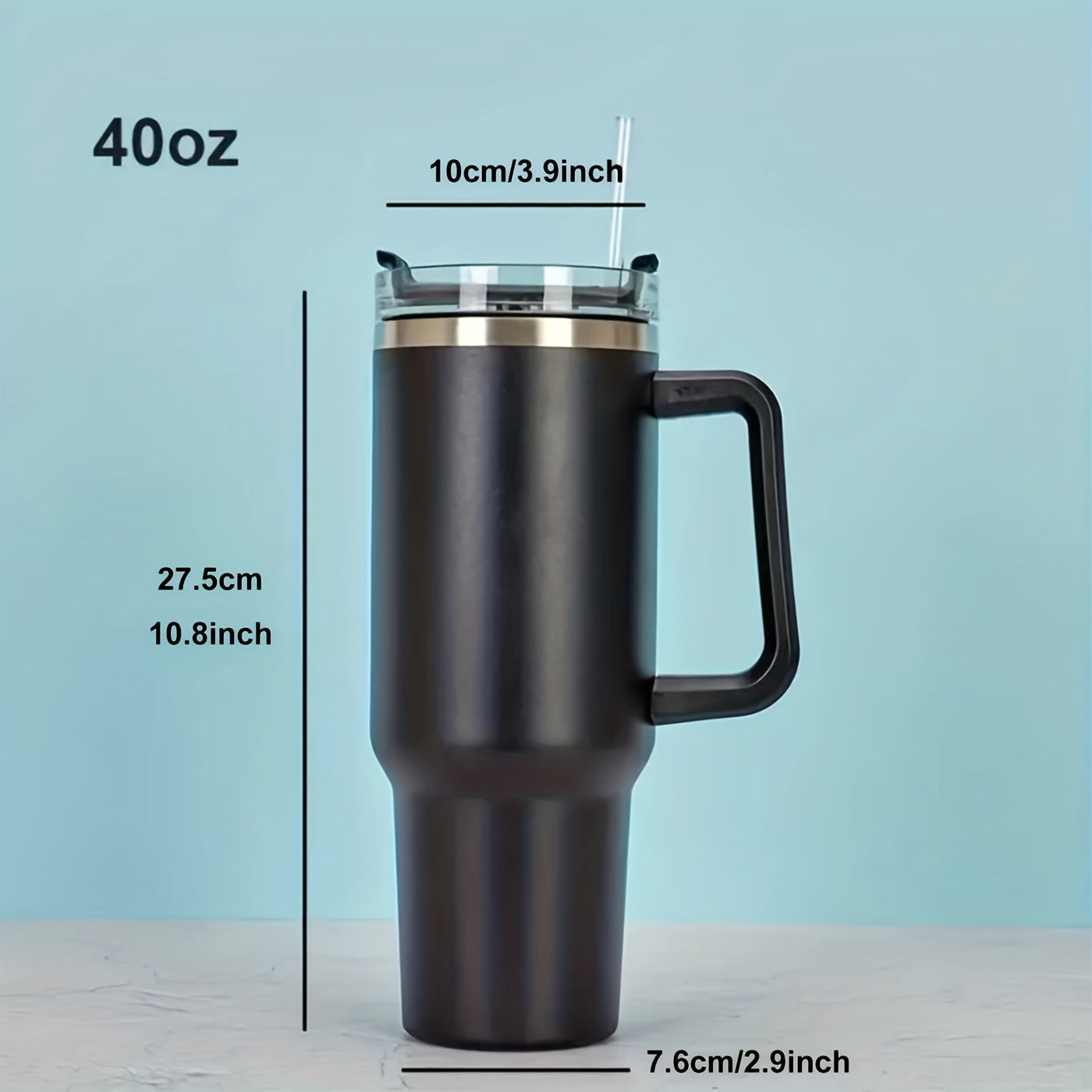 Stainless Steel Vacuum Flask 40oz with Handle, Thermal Bottle for Coffee