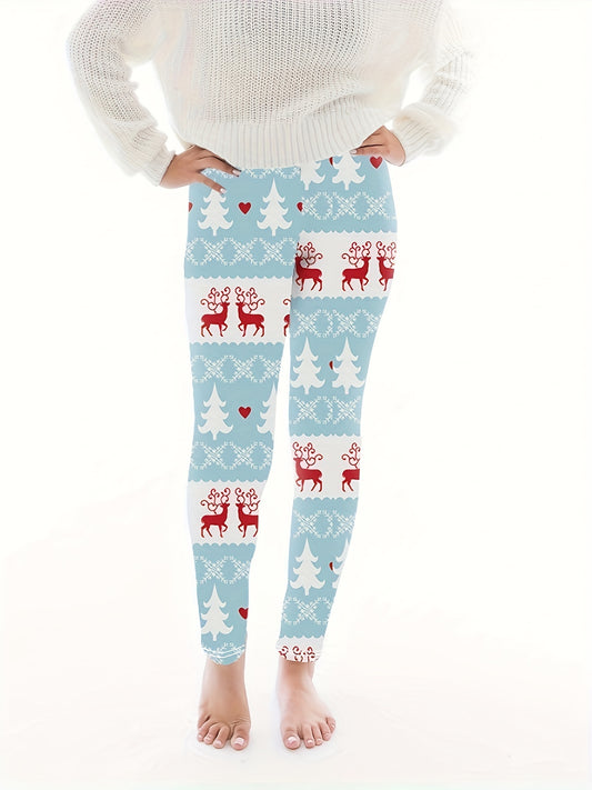 Colorblock Graphic Print High Stretch Leggings