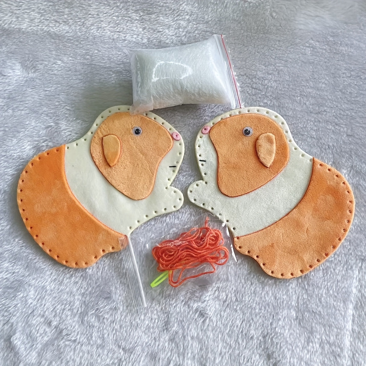 Adult DIY Sewing Kit Forest Animals Flannel Material
