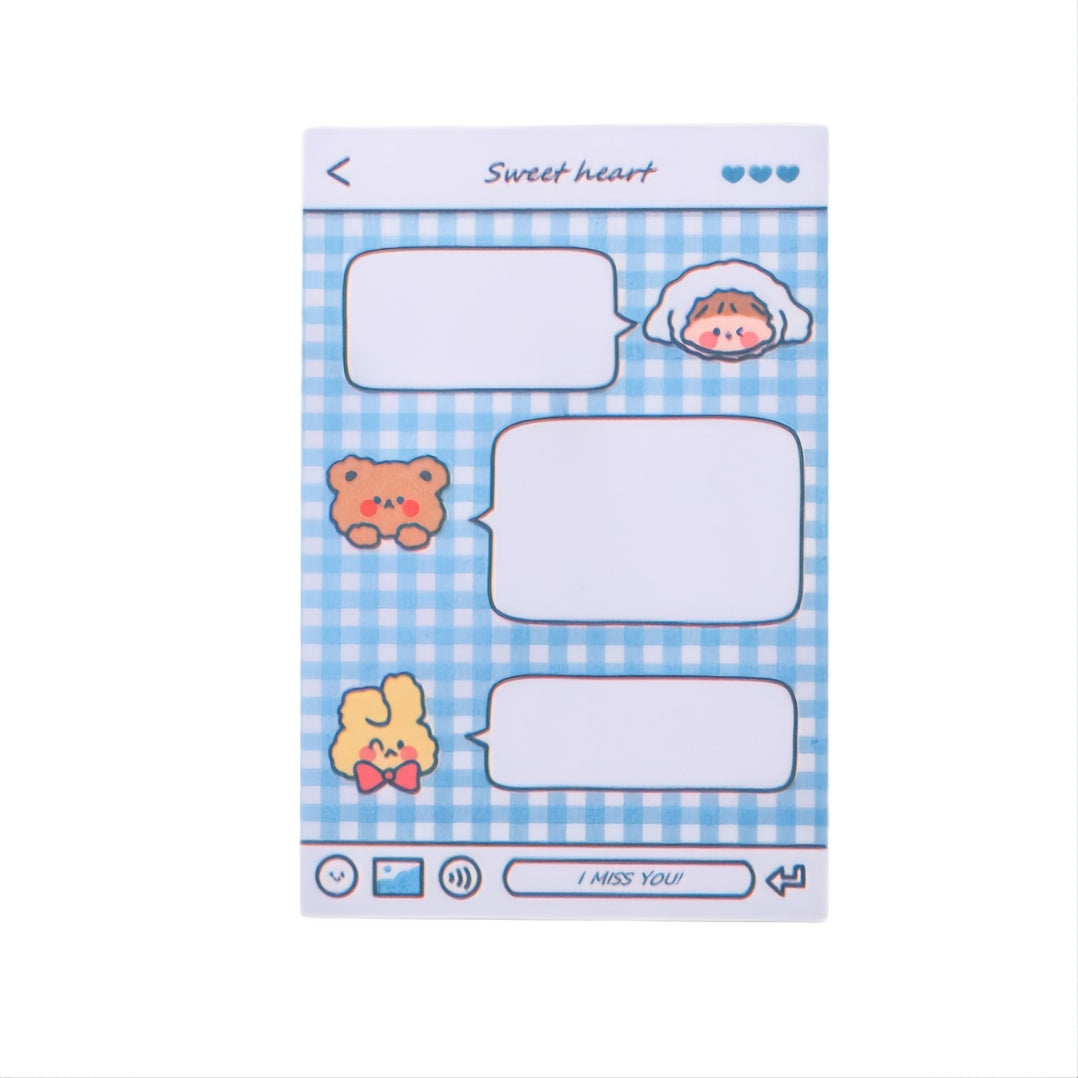 1pc Bear Sticky Notes 80sheets Heart Post Message Tearable Note