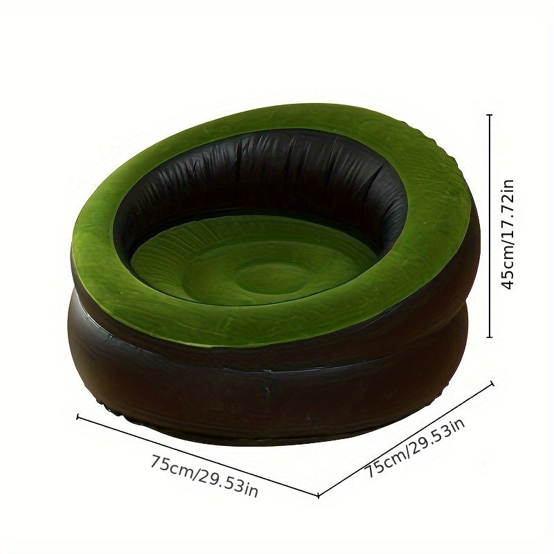 Outdoor Lazy Inflatable Sofa Easy To Store Flocking Inflatable Stool