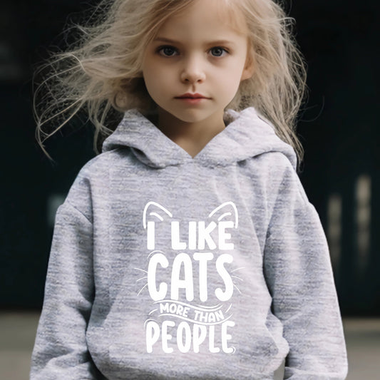 Girl's I Like Cats More Than People Hoodie & Pants Set