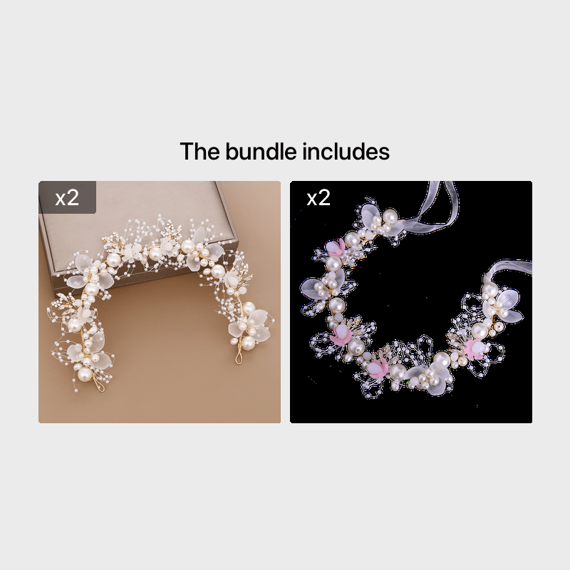 Girls Flower Headband with Faux Pearl Decoration for Wedding Party