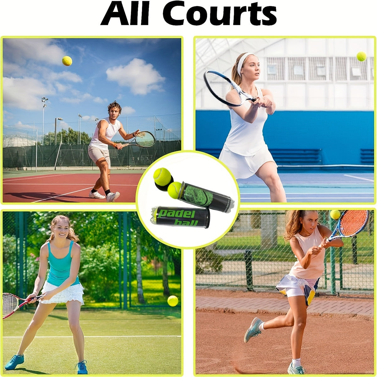3pc Chemical Fiber Paddle Tennis Ball Standard 6 35cm Training Balls