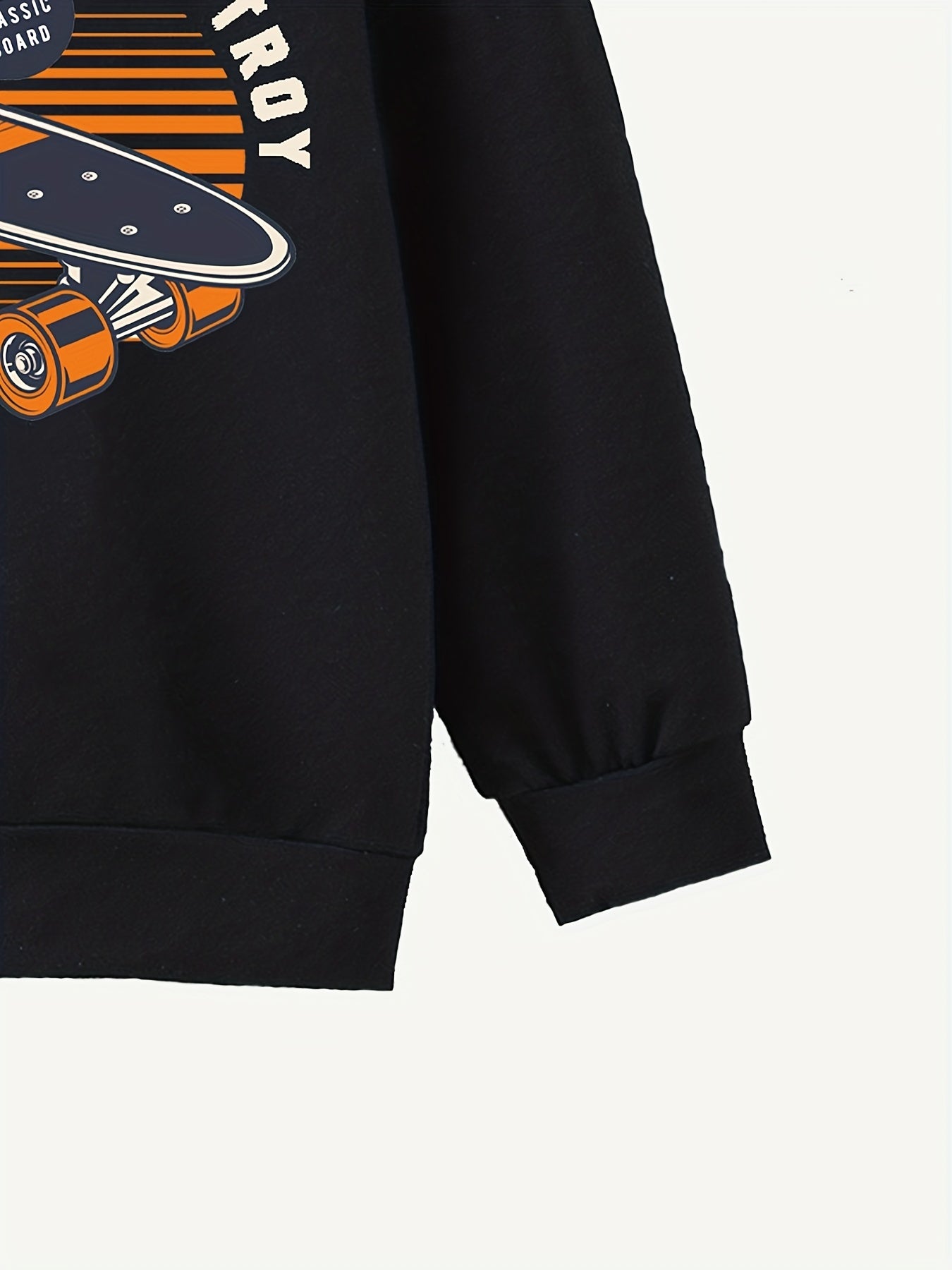 Skateboard Print Boys Hoodie Sweatshirt for Kids