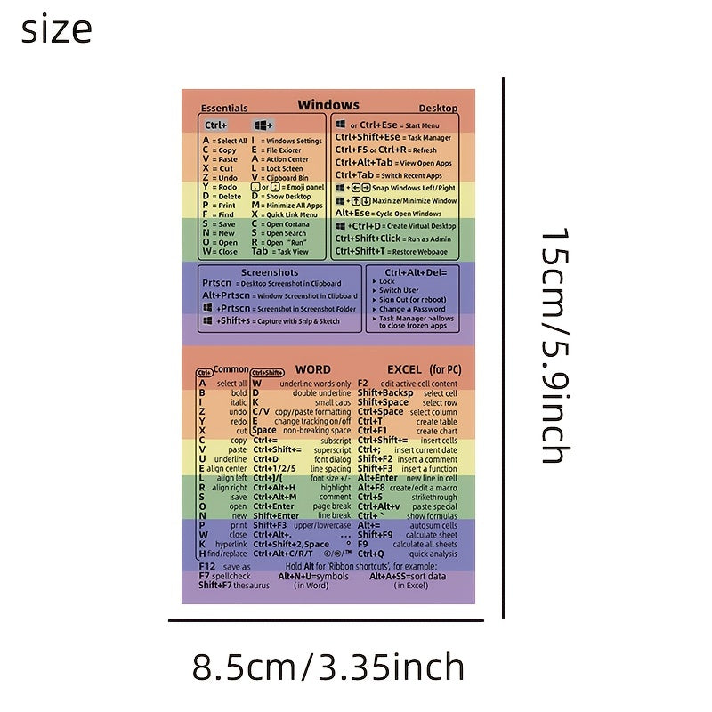 Windows Word Shortcut Sticker 2pcs Set PVC Label Decorative Sticker