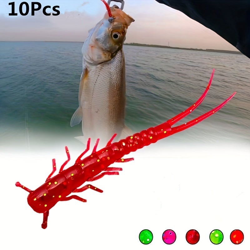 10pcs Worm Fishing Lures for Freshwater & Saltwater Fishing