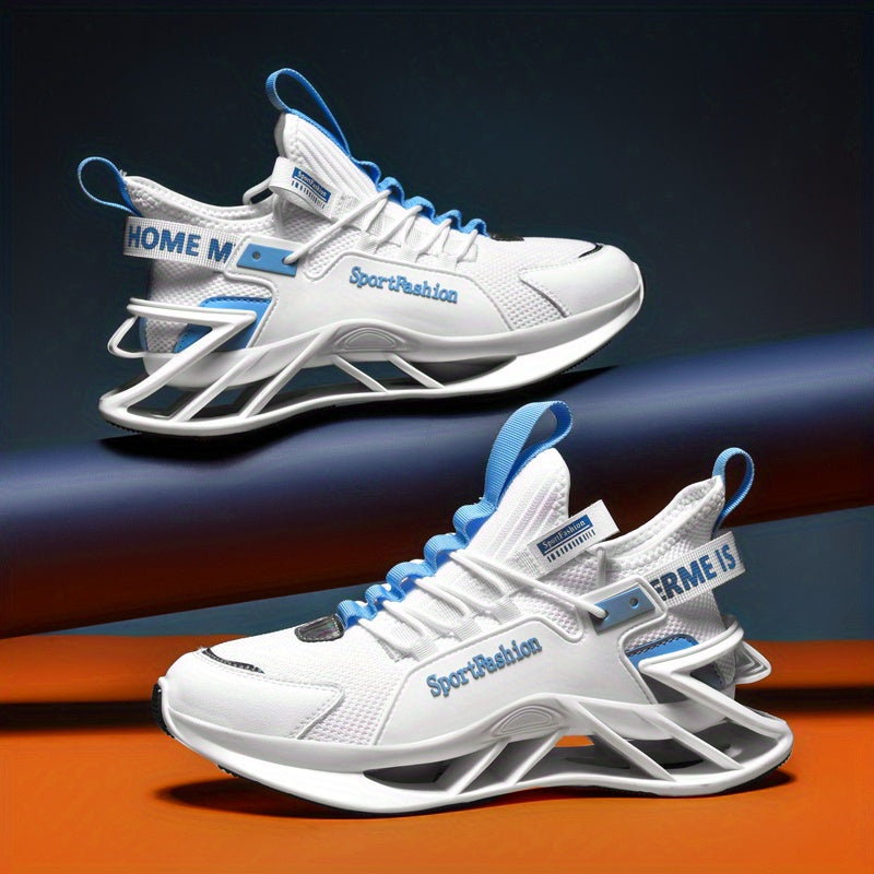 Men's Letter Print Mesh Blade Sneakers Outdoor Running Shoes