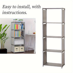 5 Tier Bookshelf Tall Bookcase Shelf Storage Organizer Modern Book Shelf