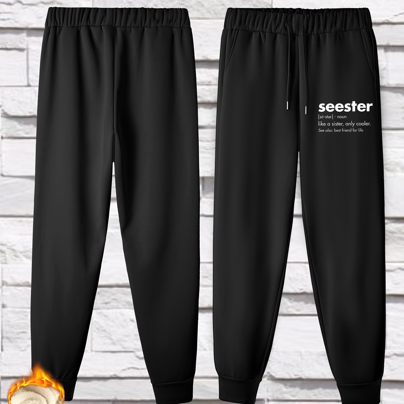 Women's Plus Slogan Print Fleece Joggers