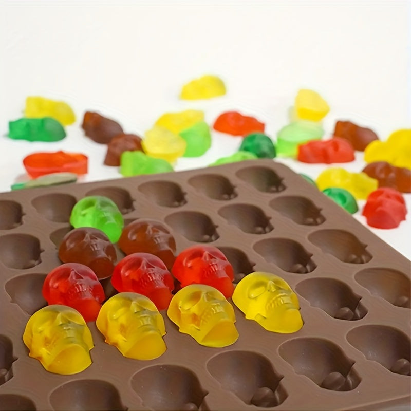 Halloween Skull Chocolate Mold Ice Cube Tray Silicone Kitchen Gadget