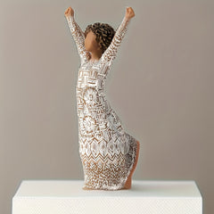 Hand Painted Dancing Girl Figure Statue Ornament