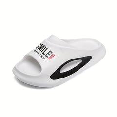 Men's 'SMILE' Non Slip Platform Slides Soft Sole Cloud Slides