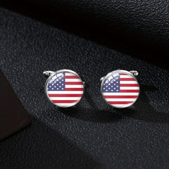 Men's Flag Pattern Cufflinks Shirt Cufflinks