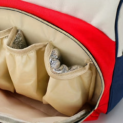 Mommy Bag Canvas Backpack Women's Bag with Bottle Bag